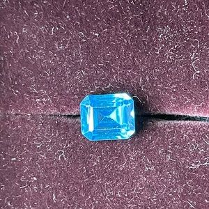 Natural blue Zircon-Emerald cut